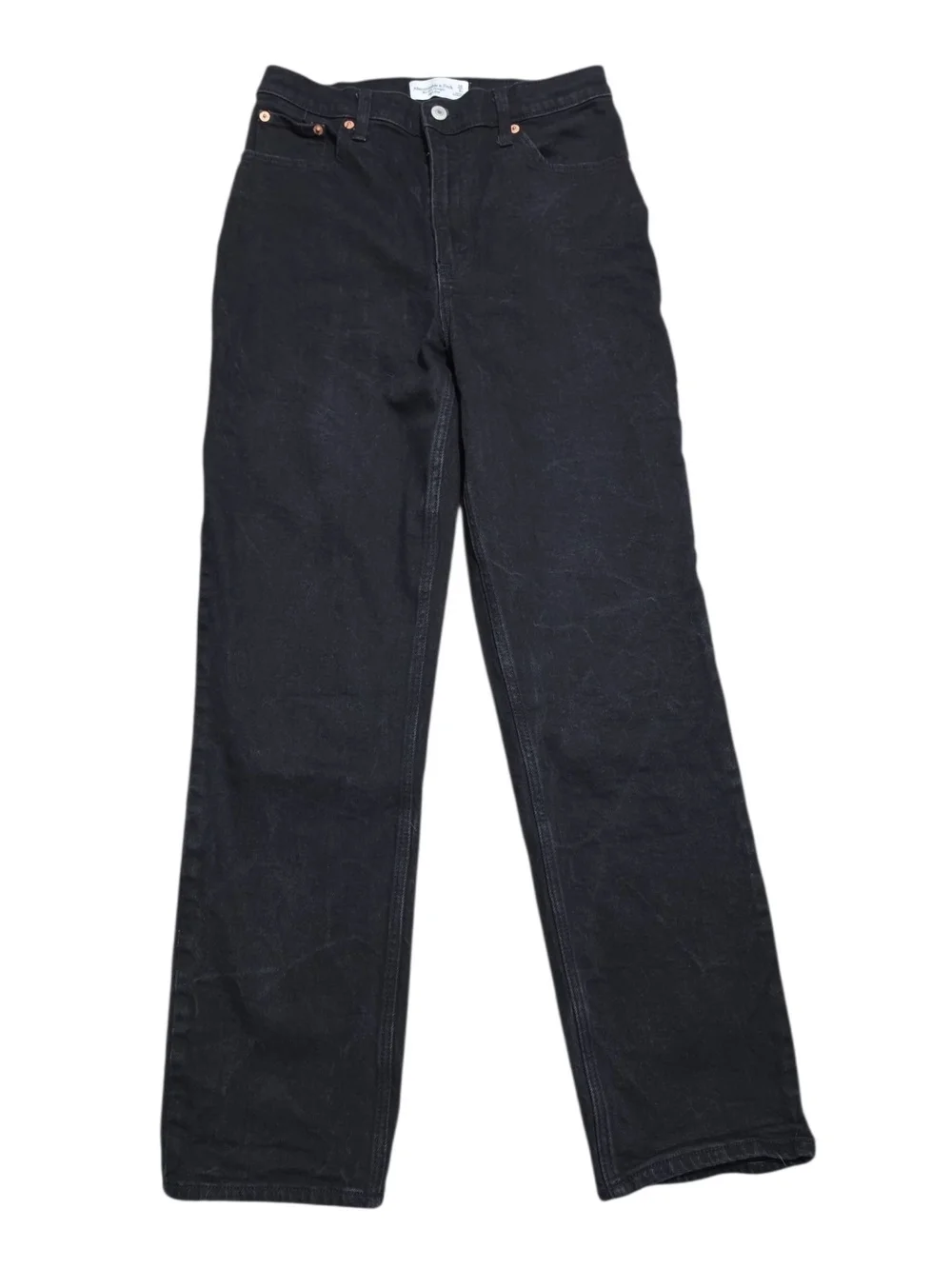 Abercrombie & Fitch Jeans The 90s Straight Ultra High Rise 6/28 Black Curve Love